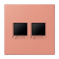 Virsma (ar fiksatoru) modulārai datu rozetei 2-vietīga, UMA-CAT6A, termoplasts lakots, Serie LS, l'ocre rouge moyen