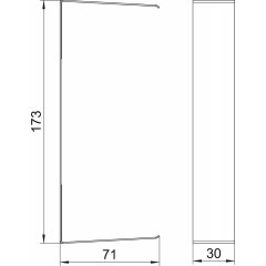 Vāks savienojumam 70x170x30mm, St, dzidri balts, 9010