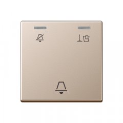 Taustiņš viesnīcām, simbols netraucēt, uzkopt istabu un zvans, Serie A, šampanieša krāsā