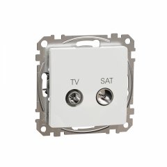 TV/SAT ligzda, Sedna Design & Elements, caurejoša, 10dB, PRO, balts