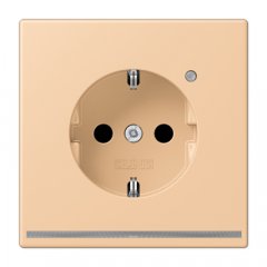 Kontaktligzda SCHUKO, 16 A 250 V ~, ar LED apgaismojumu, ar bērnu drošību, Serie LS, terre sienne claire 31