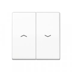 Taustiņs 2-viet žalūziju slēdzim, ar virzienrādītāju, termoplasts, Serie AS, balts