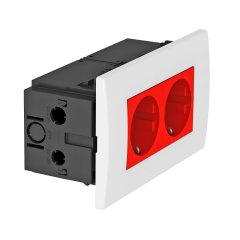 Rozetes komplekts priekš dubulta Modul 45 84x140x59mm, PC, signālsarkana, 3001 SDE-RW D0RT2