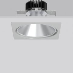 PASCALA square, 11...39 W, 1500...4500 lm, 830, silver, on/off Recessed downlights, L 242 B 242 H 3