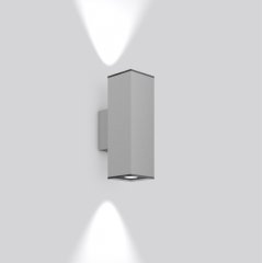 Gaismeklis TECHNO PRO, 13...28 W, 1350...2700 lm, 830, silver, DALI Wall luminaires, L 100 B 154 H 307, Transparent glass