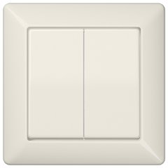 Taustiņs 2-viet, ar rāmi, duroplasts, Serie AS, ziloņkaula