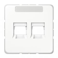 Virsma (ar fiksatoru) modulārai datu rozetei 2-vietīga, Avaya, marķējams, termoplasts, Serie CD, balts