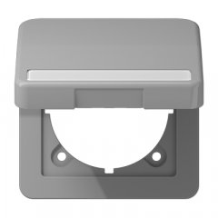 Rozetes vāks ar atsperi, marķējams, termoplasts, Serie CD, pelēks