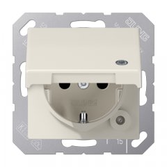 Kontaktligzda SCHUKO, 16 A 250 V ~, ar indikātoru, ar bērnu drošību un vāciņu, termoplasts, Serie A
