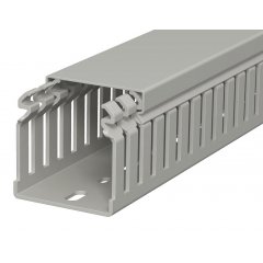 Perforēts vādu kanāls 50x50x2000, PVC, akmens pelēks, 7030 LKV 50050