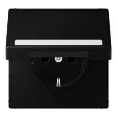 Kontaktligzda SCHUKO, 16 A 250 V ~, marķējams, ar bērnu drošību un vāciņu, termoplasts krāsots, Serie LS, grafītmelns matēts