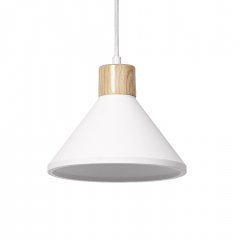 Decor Plaster Wood Pendant 220 mm E27 White