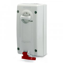 Kontaktligzda ar atdalītāju INTERLOCK.SOCKET 32A 3P+E 6h 380-415V 50Hz 60Hz 106X240MM