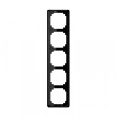 Rāmītis 5-vietīgs, vertikālā un horizontālā montāža, duroplasts, CD PLUS, melns