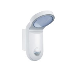 Automatic luminaire with 140° motion detector in aluminium housing, 10 W, 3000 K, white