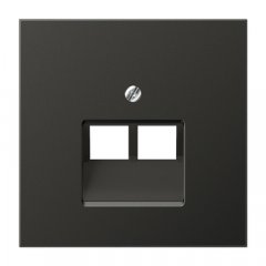 Virsma IAE/UAE-datu rozetei 2 x 8-polig, Aluminium lackiert, Serie LS, antracīts (lakots alumīnijs)