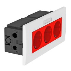 Rozetes komplekts priekš 3-vietīga Modul 45 84x185x59mm, PC, signālsarkana, 3001 SDE-RW D0RT3B