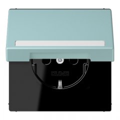 Kontaktligzda SCHUKO, 16 A 250 V ~, marķējams, ar bērnu drošību un vāciņu, termoplasts krāsots, Serie LS, cérulée