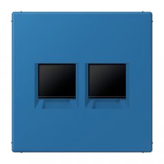 Virsma (ar fiksatoru) modulārai datu rozetei 2-vietīga, UMA-CAT6A, termoplasts lakots, Serie LS, bleu céruléen 31