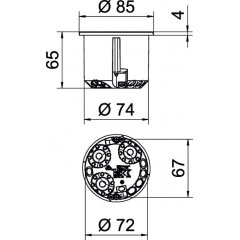 Ierīču kārba HW CEE/PERILEX ar blīvgredzenu Ø74mm, H61mm, PP, oranžs HG 61-AD-IP