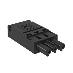 Rozetes Adapteris 3-polīgs, bezskuvju pievienojums, melns BT-F GST18i3p SW