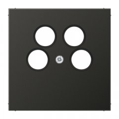 Centrālplate 4-vietīga SAT-TV-kontaktligzda (Ankaro), Aluminium lackiert, Serie LS, antracīts (lakots alumīnijs)