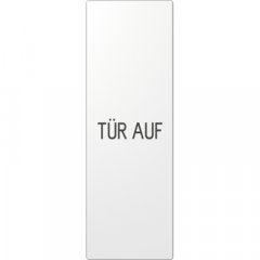 Taustiņs (70 x 212,4 mm), teksts Tür auf, senkrecht, Serie LS, balts (lackierter Edelstahl)