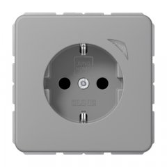 Kontaktligzda SCHUKO, 16 A 250 V ~, skrūvju spailes, ar indikātoru un bērnu drošību, termoplasts, Serie CD, grau