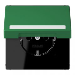 Kontaktligzda SCHUKO, 16 A 250 V ~, marķējams, ar bērnu drošību un vāciņu, termoplasts krāsots, Serie LS, vert fo