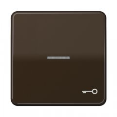 Taustiņš ar indikācijas logu, ar simbolu, duroplasts, Serie CD, brūns