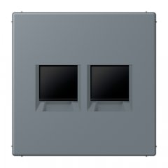 Virsma (ar fiksatoru) modulārai datu rozetei 2-vietīga, UMA-CAT6A, termoplasts lakots, Serie LS, gris 59
