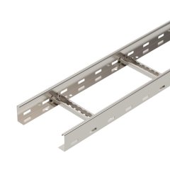 Kabeļu trepe ar perforētiem spraišļiem, metin 60x200x6000, V4A, 1.4571, 2B