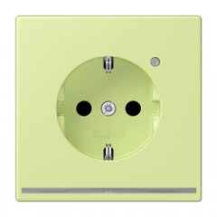 Kontaktligzda SCHUKO, 16 A 250 V ~, ar LED apgaismojumu, ar bērnu drošību, Serie LS, vert jaune clair