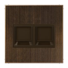 Virsma (ar fiksatoru) modulārai datu rozetei 2-vietīga, UMA-CAT6A, misiņa, Serie LS, misiņa antik