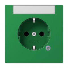 Kontaktligzda SCHUKO, 16 A 250 V ~, ar indikātoru, marķējams, ar bērnu drošību, termoplasts zaļš