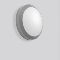 Gaismeklis ROUNDED maxi, silver, on/off Ceiling and wall luminaires, D 400 H 120, Opal glass