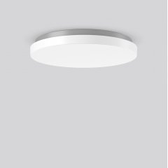 Gaismeklis FLAT SLIM step, 28...40 W, 3500...5000 lm, 830, 840, silver, Sensor Ceiling and wall luminaires, D 530 H 75, Opal glass, HF movement sensor