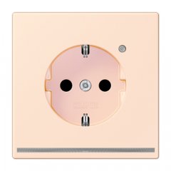 Kontaktligzda SCHUKO, 16 A 250 V ~, ar LED apgaismojumu, ar bērnu drošību, Serie LS, orange pâle