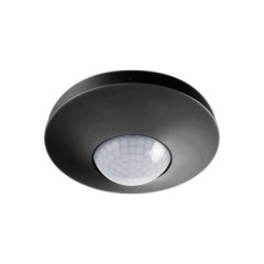 360° ceiling-mounted presence detector, flush-mounted, range approx. Ø 8 m, remote controllable, black