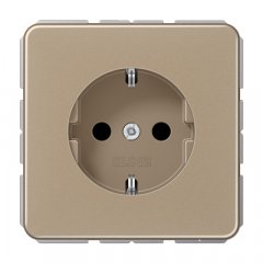 Kontaktligzda SCHUKO, 16 A 250 V ~, ar bērnu drošību, Aluminium eloxiert, Serie CD, gold-bronze