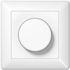 LED rotējošais dimmeris ar rotējošu izslēgšanas slēdzi, ar rāmi, AS sērija, balts