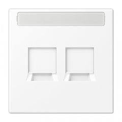 Virsma (ar fiksatoru) modulārai datu rozetei 2-vietīga, EMT, AMP, MTRJ, marķējams, termoplasts lakots, Serie LS, sniegbalts matēts