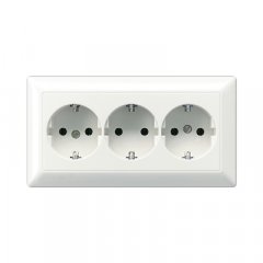 Kontaktligzda ar kabeļu kanālu-SCHUKO®-16 A 250 V ~, duroplasts, Serie AS, balts