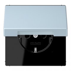 Kontaktligzda SCHUKO, 16 A 250 V ~, ar bērnu drošību un vāciņu, termoplasts krāsots, Serie LS, outremerclair