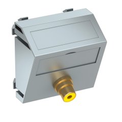 Media adapteris video tulpe 1x vietīgs, rozete-rozete 45x45mm, PC, alumīnija lakots MTS-R F AL1