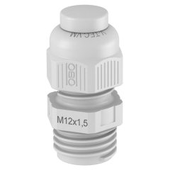 Kabeļu ievāds komplektā ar korķi M12, PA, gaiši pelēks, 7035
