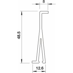 Starpsiena 60x2000mm, PVC, gaiši pelēks, 7035