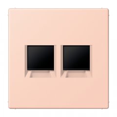 Virsma (ar fiksatoru) modulārai datu rozetei 2-vietīga, UMA-CAT6A, termoplasts lakots, Serie LS, l'ocre rouge clair