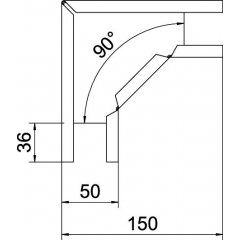 90° pagrieziens gaismekļu renei 50x50, St, DD