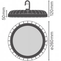 Augsta laiduma gaismeklis HIGH BAY COMPACT 166W 865 110DEG IP65